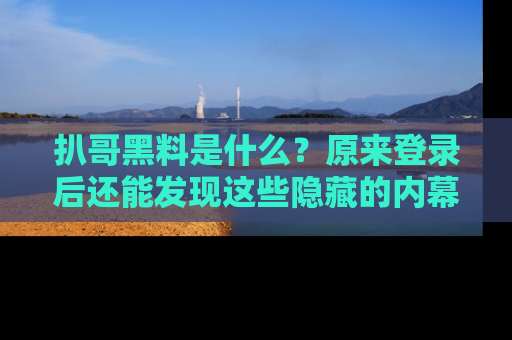 扒哥黑料是什么？原来登录后还能发现这些隐藏的内幕！