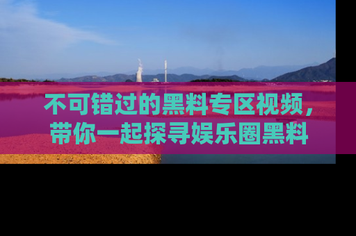 不可错过的黑料专区视频，带你一起探寻娱乐圈黑料