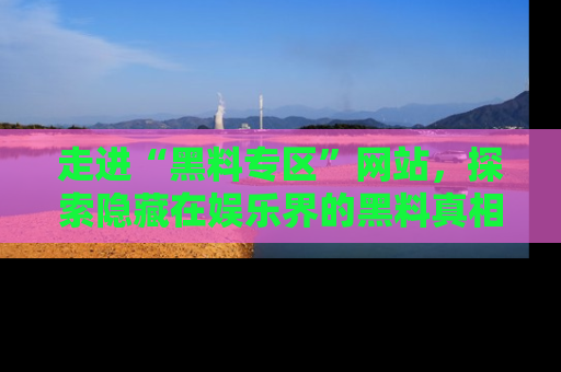 走进“黑料专区”网站,探索隐藏在娱乐界的黑料真相